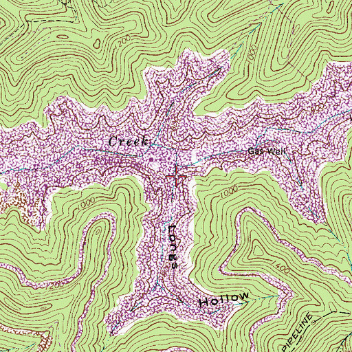 Topographic Map of Longs Hollow, WV