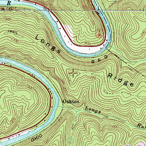 Topographic Map of Longs Ridge, WV