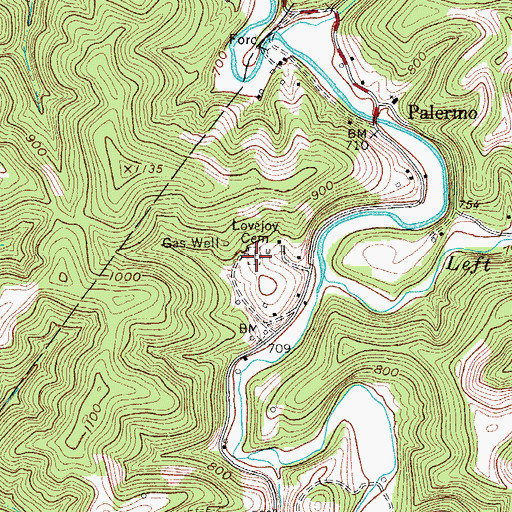 Topographic Map of Lovejoy Cemetery, WV