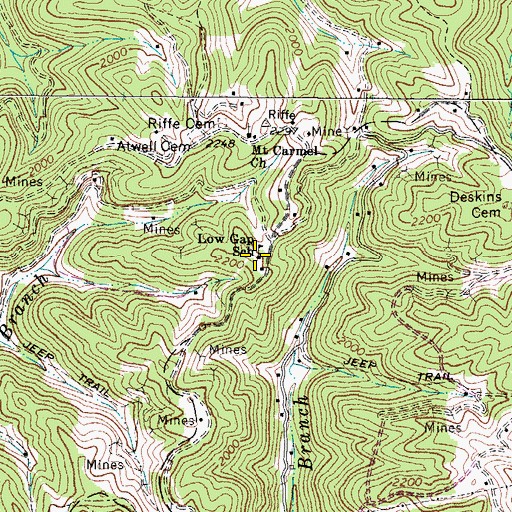 Topographic Map of Low Gap School (historical), WV