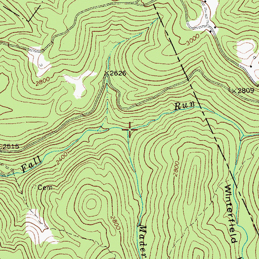 Topographic Map of Mader Run, WV