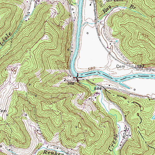 Topographic Map of Madison Creek, WV
