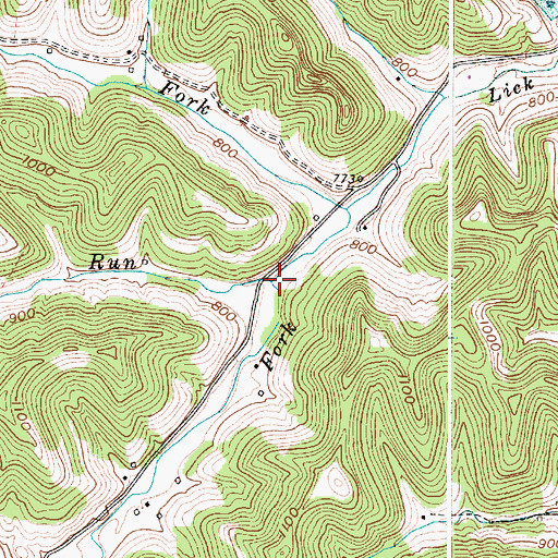 Topographic Map of McCumber Run, WV
