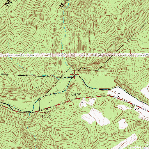 Topographic Map of Meadow Run, WV