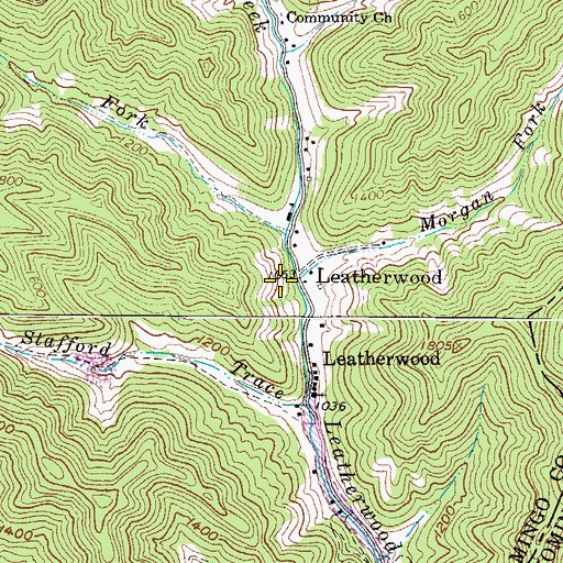 Topographic Map of Morgan Fork, WV