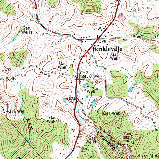 Topographic Map of Mount Olive Church, WV