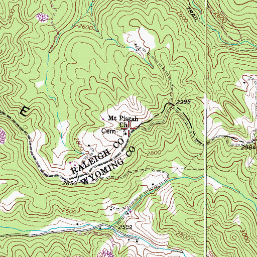 Topographic Map of Mount Pisgah Church, WV