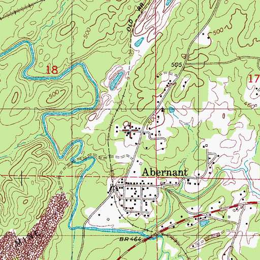 Topographic Map of Abernant Baptist Church, AL