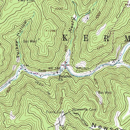 Topographic Map of Neely Branch, WV