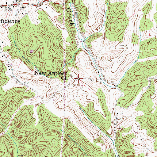 Topographic Map of New Antioch Church, WV