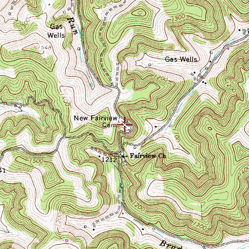 Topographic Map of New Fairview Cemetery, WV