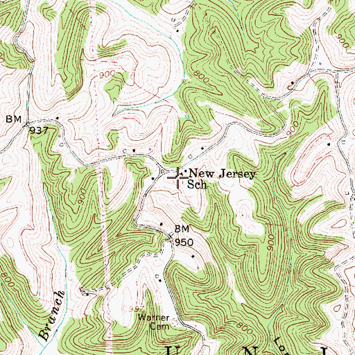 Topographic Map of New Jersey School (historical), WV