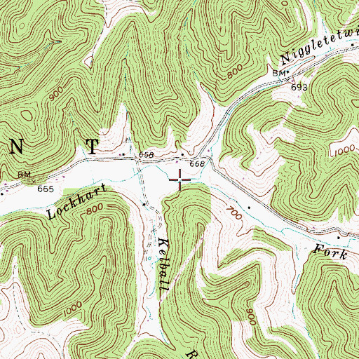 Topographic Map of Niggletetwist Run, WV