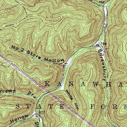Topographic Map of Number 2 Store Hollow, WV