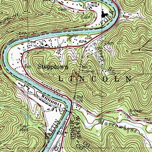 Topographic Map of Number 3 Tunnel, WV