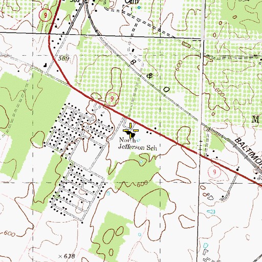 Topographic Map of North Jefferson Elementary School, WV