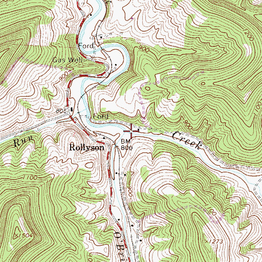 Topographic Map of O'Brien Fork, WV
