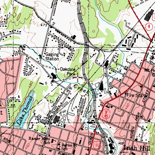 Topographic Map of Oatesdale Park, WV