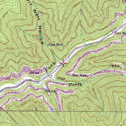 Topographic Map of Oil Well Hollow, WV