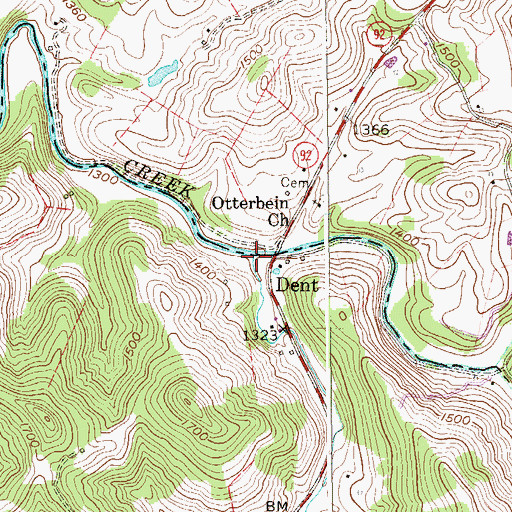 Topographic Map of Oldroad Run, WV