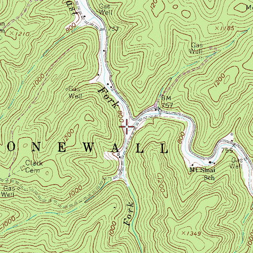 Topographic Map of Open Fork, WV