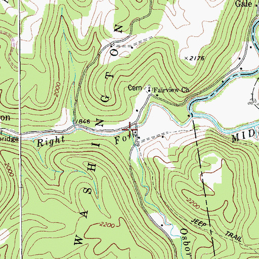 Topographic Map of Osborne Run, WV