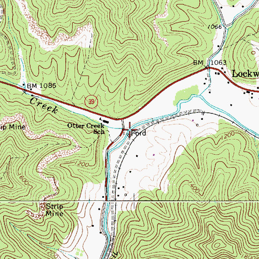 Topographic Map of Otter Creek, WV