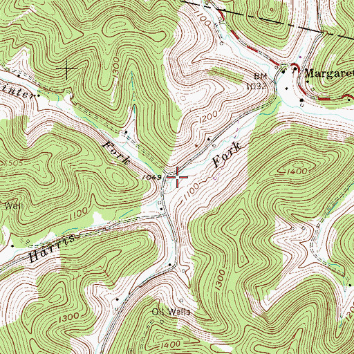 Topographic Map of Painter Fork, WV