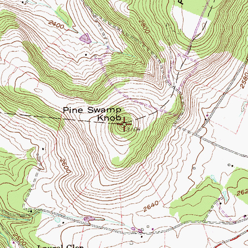 Topographic Map of Pine Swamp Knob, WV