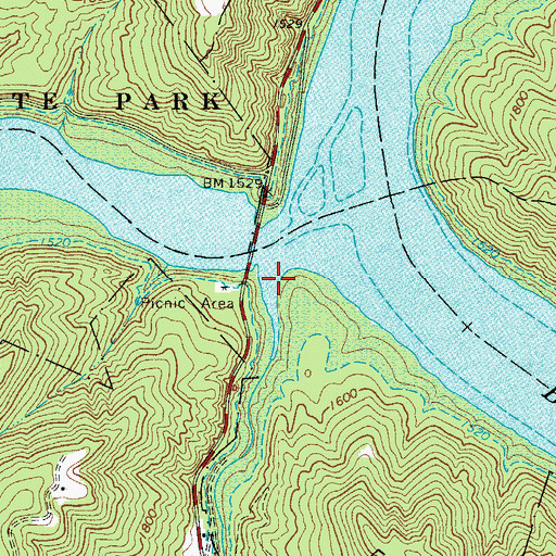Topographic Map of Pipestem Creek, WV