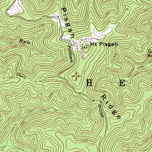 Topographic Map of Pisgah Ridge, WV