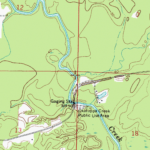 Topographic Map of Surveyors Creek, AL