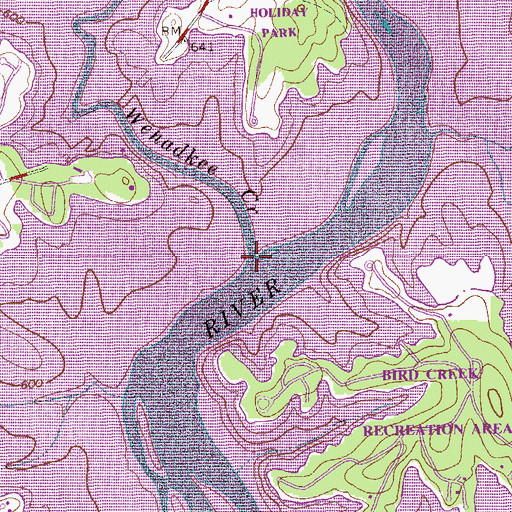 Topographic Map of Wehadkee Creek, AL