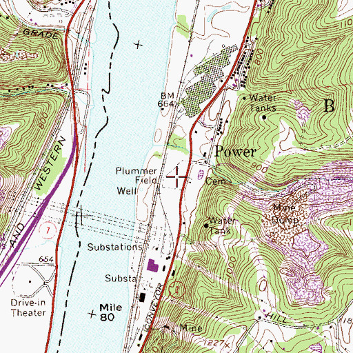 Topographic Map of Plummer Field, WV