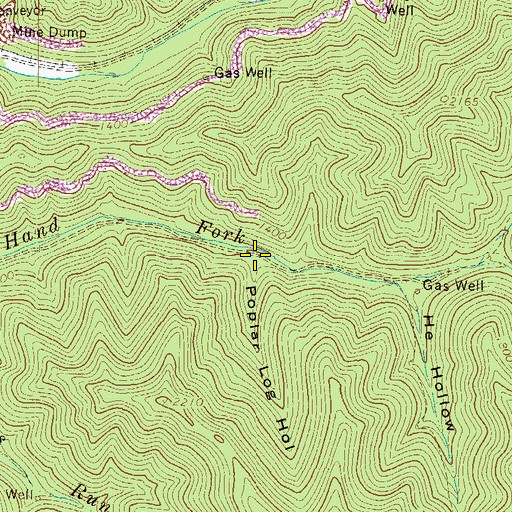 Topographic Map of Poplar Log Hollow, WV