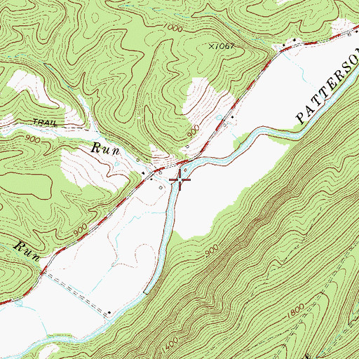 Topographic Map of Pursley Run, WV