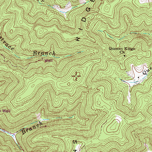 Topographic Map of Queens Ridge, WV