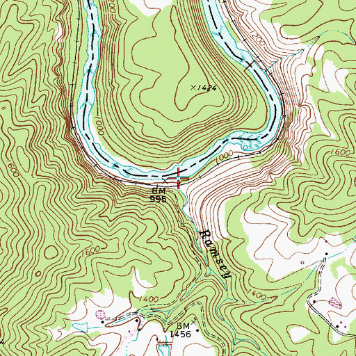 Topographic Map of Ramsey Branch, WV