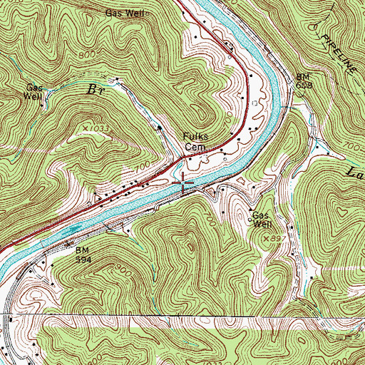 Topographic Map of Ranger Branch, WV