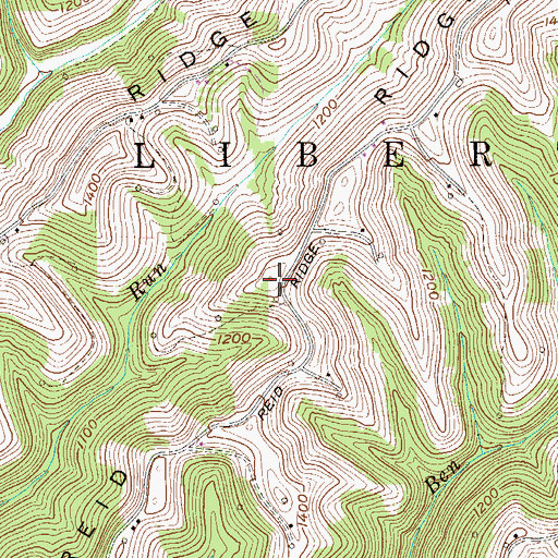 Topographic Map of Reid Ridge, WV