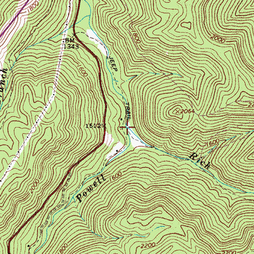 Topographic Map of Rich Fork, WV