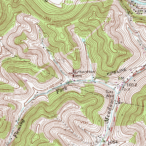 Topographic Map of Richardson Cemetery, WV