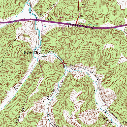 Topographic Map of Right Fork Arnold Creek, WV