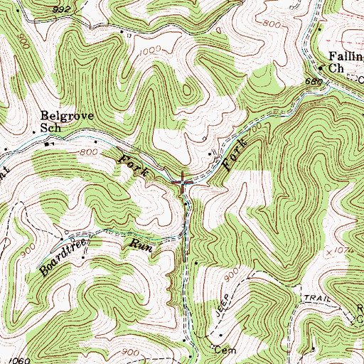 Topographic Map of Right Fork Laurel Fork, WV