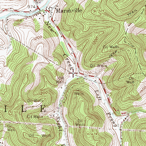 Topographic Map of Right Prong New Creek, WV
