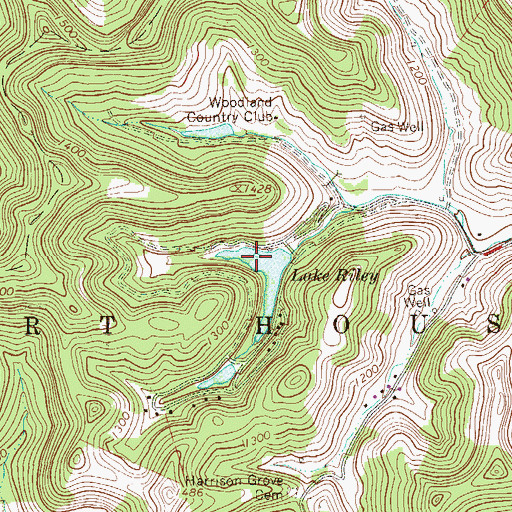 Topographic Map of Lake Riley, WV