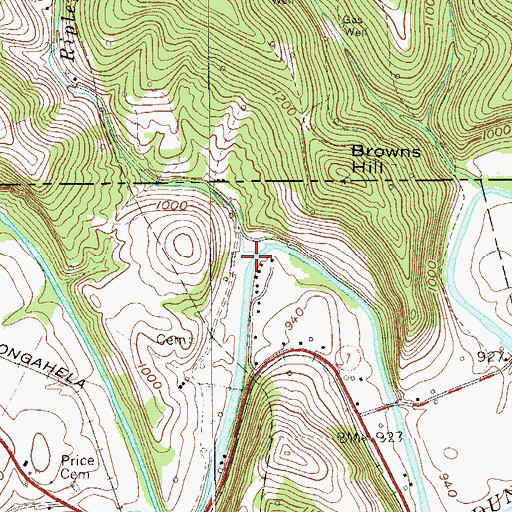 Topographic Map of Ripleys Run, WV