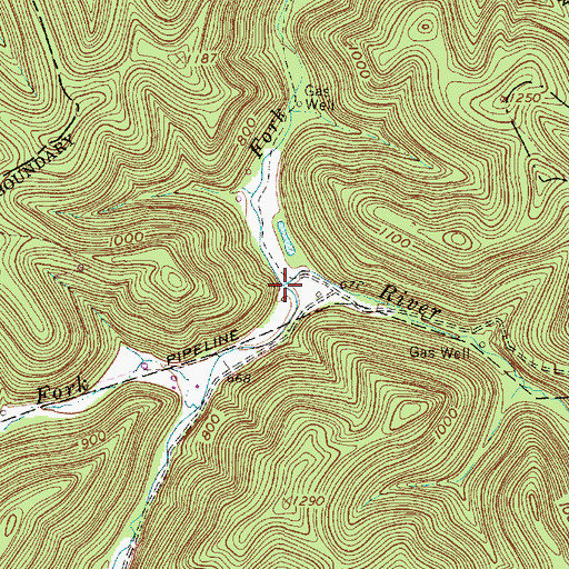 Topographic Map of River Fork, WV
