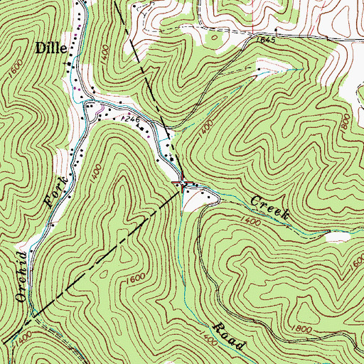 Topographic Map of Road Fork, WV