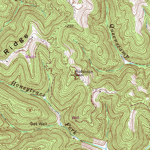 Topographic Map of Robinson Cemetery, WV